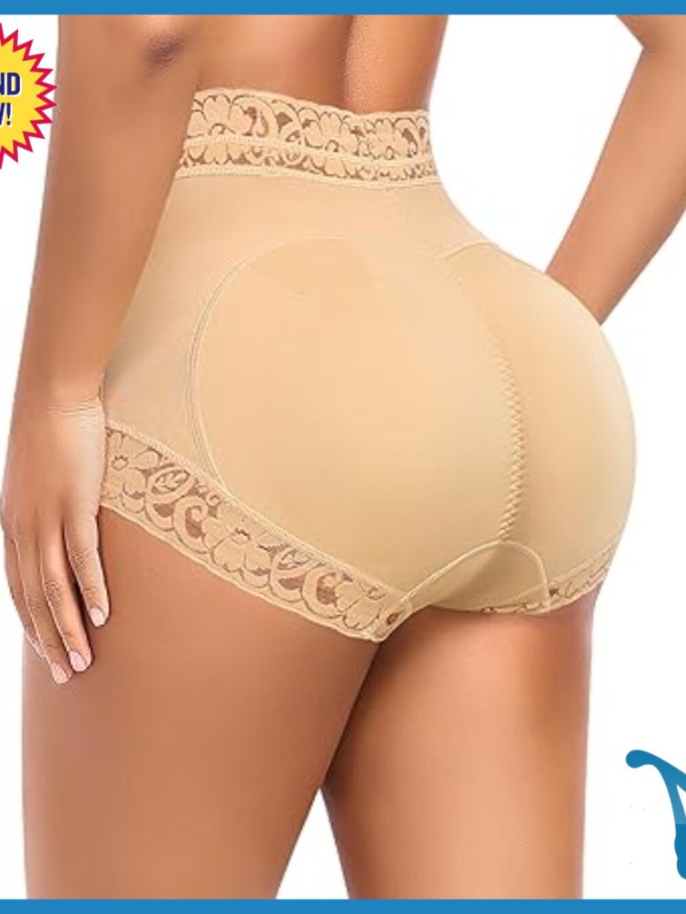 Large Butt Lifting Shapewear Panties with Removable Pads Tummy Control